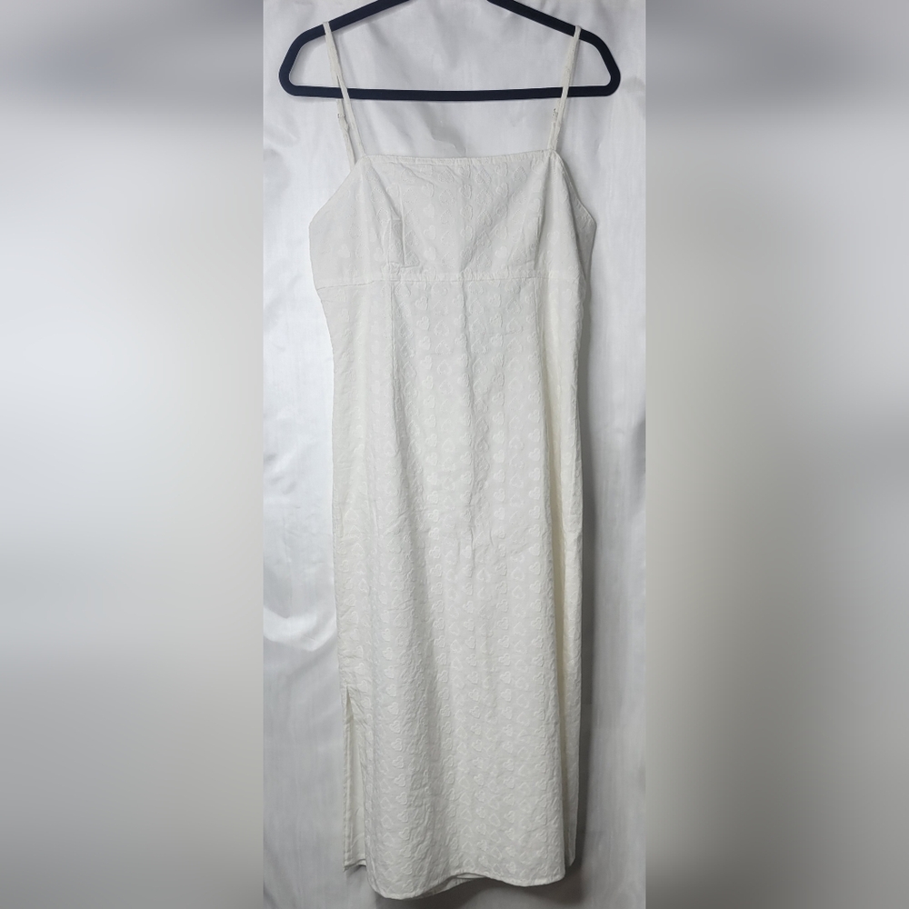 LPA embroidered hart Janina dress, off white